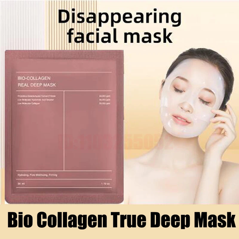 Bio-Collagen Real Deep Mask Anti-Wrinkle Lifting Face Mask With Hydrolyzed Collagen Collagen Reverse Film Volume Peel Off Mask